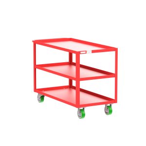 3-Shelf 12 Gauge Utility Cart, 48x24", Red