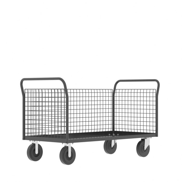 3-Sided Platform Cage Cart, 60x30", Gray